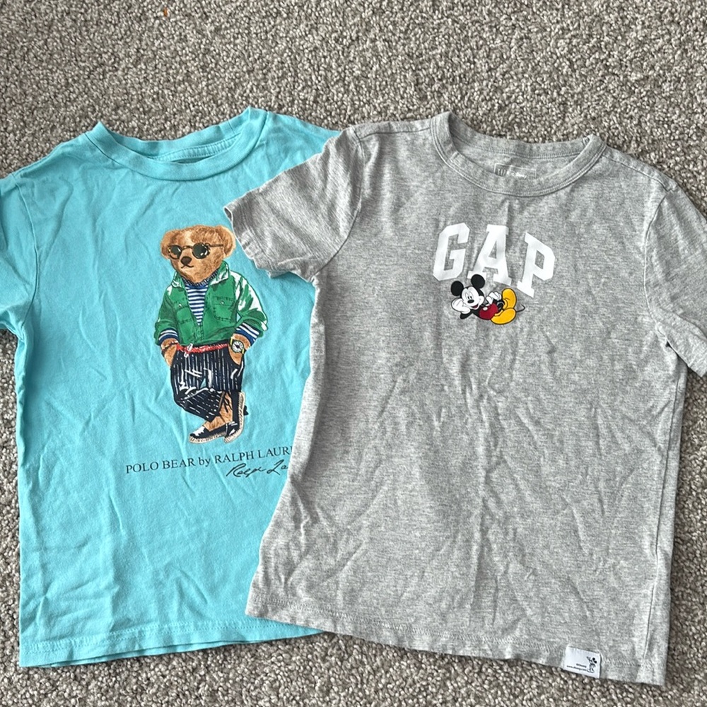 Polo Ralph Lauren ligh blue and grey gap tshirt for boys